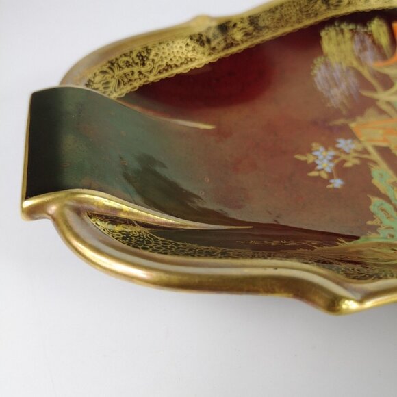 VINTAGE CARLTON WARE ROUGE ROYALE Japanese Mikado SERVING DISH 1930s ART DECO - Picture 13 of 16
